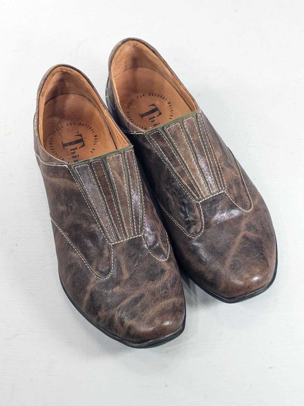 THINK! Mottled brown leather ladies shoes EU size 37
